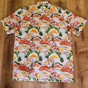 NWOT-AUTHENTIC "ORREDE BRAND" Palms Paradise Hawaiian ALOHA Vibrant Colors Sz L